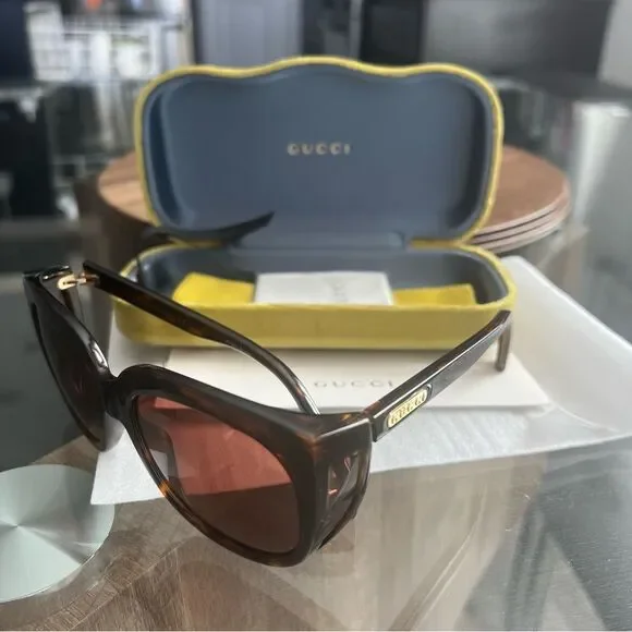 Gucci Fashion Sunglasses in Havana Brown, NWT, Full Inclusion - Picture 15 of 15